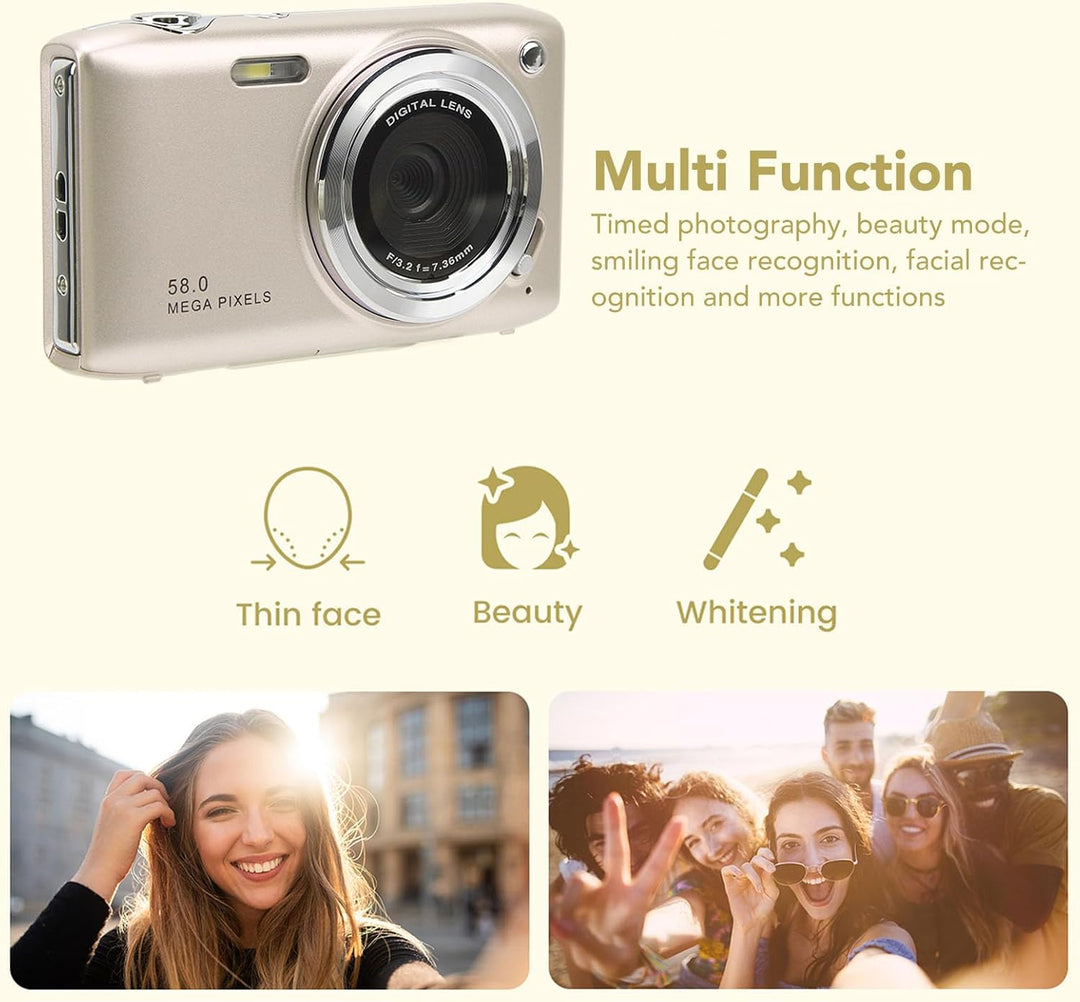 Lisslune | 4K Compact Digital Camera with 58MP Photos and 16X Zoom – Lumora