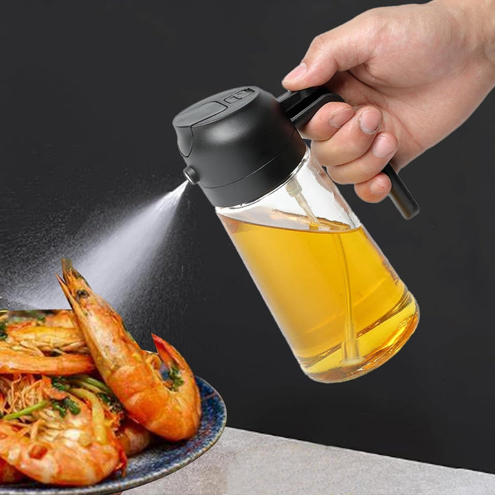 Lisslune | 2-in-1 Oil Dispenser Bottle | Oil Sprayer and Dispenser | Healthy Cooking
