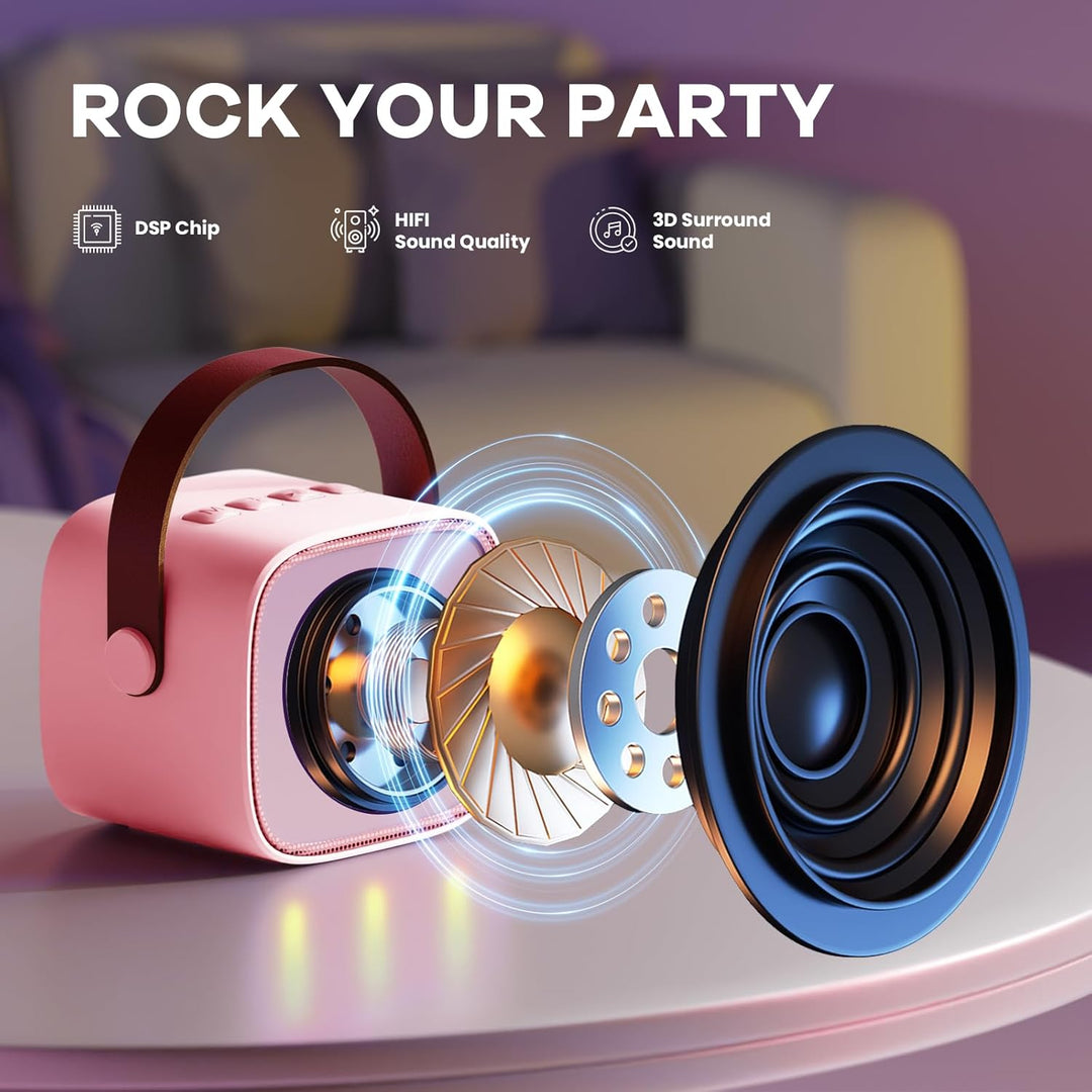 Lisslune | Portable Mini Karaoke Machine with Bluetooth Speaker & 2 Wireless Mics – Veylo