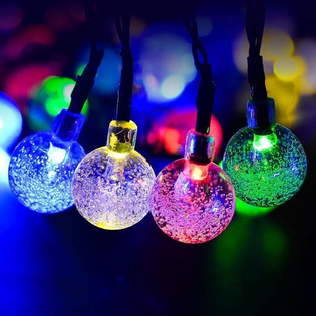 Lisslune | Solar-powered Crystal Ball String Lights