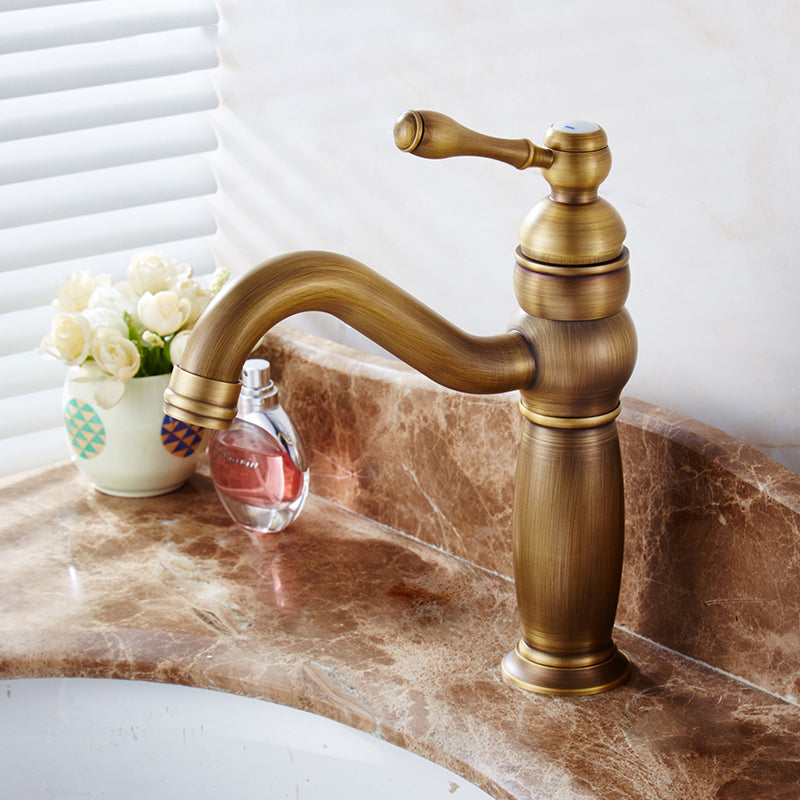 Lisslune | Round Basin Faucet Bathroom Faucet Single Lever High Arc Basin Faucet