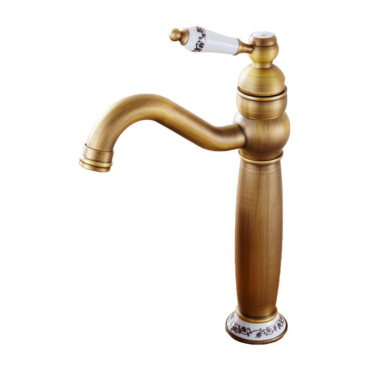 Lisslune | Round Basin Faucet Bathroom Faucet Single Lever High Arc Basin Faucet