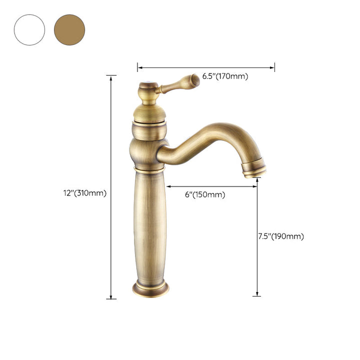 Lisslune | Round Basin Faucet Bathroom Faucet Single Lever High Arc Basin Faucet