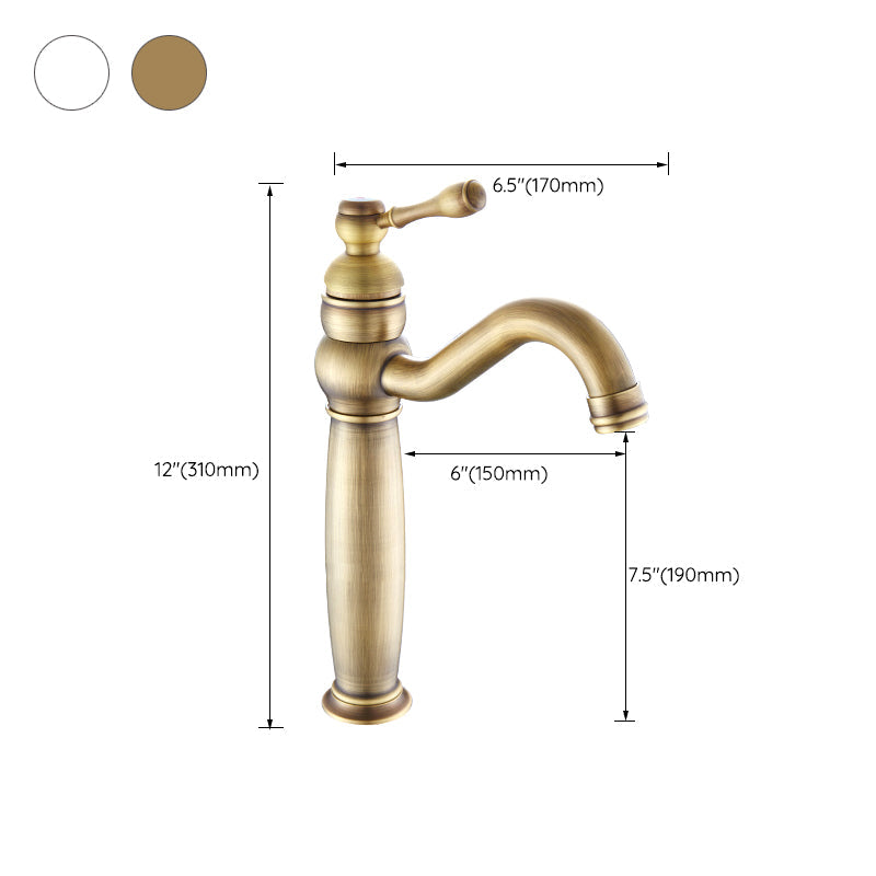 Lisslune | Round Basin Faucet Bathroom Faucet Single Lever High Arc Basin Faucet