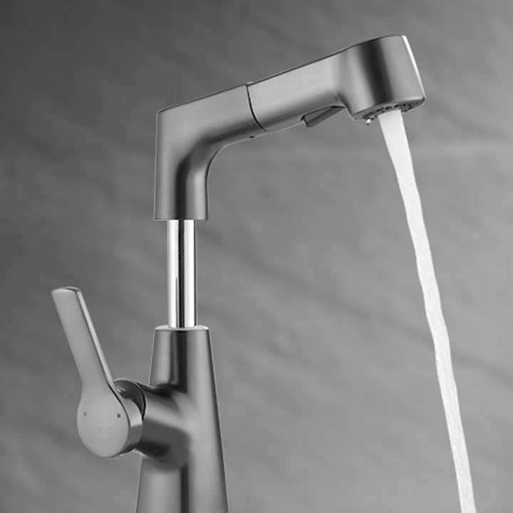 Lisslune | Swivel Spout Basin Tap Brass Bathroom Low Arc Lift Tap