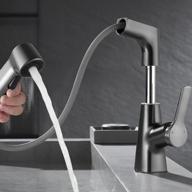 Lisslune | Swivel Spout Basin Tap Brass Bathroom Low Arc Lift Tap