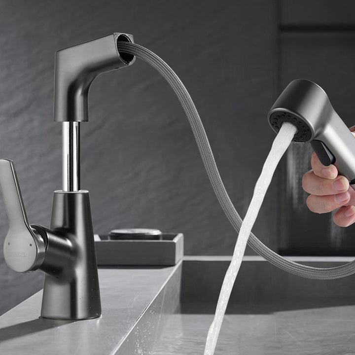 Lisslune | Swivel Spout Basin Tap Brass Bathroom Low Arc Lift Tap