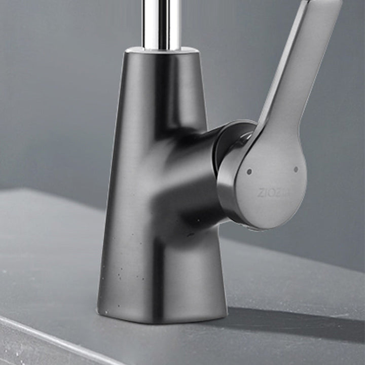 Lisslune | Swivel Spout Basin Tap Brass Bathroom Low Arc Lift Tap