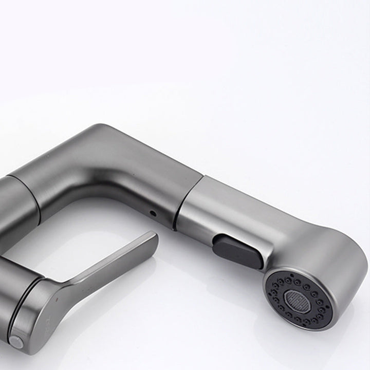 Lisslune | Swivel Spout Basin Tap Brass Bathroom Low Arc Lift Tap