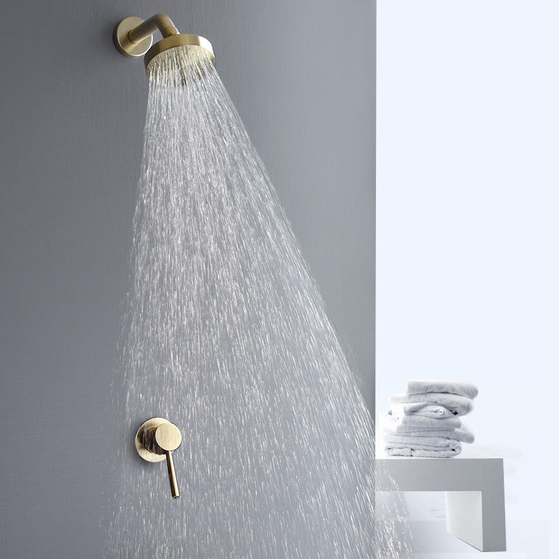 Lisslune | Stainless Steel Shower Combination Round Fixed Shower Head with Shower Arm