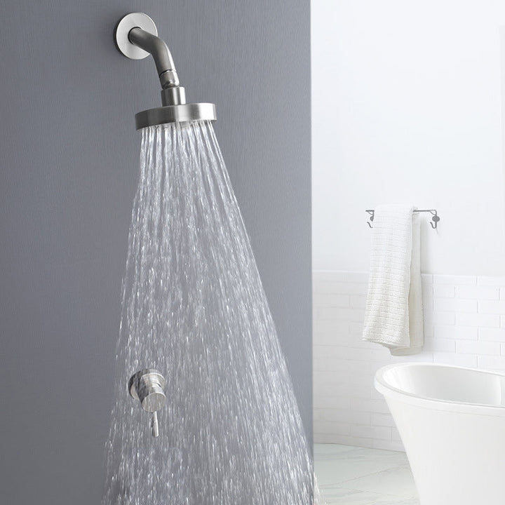 Lisslune | Stainless Steel Shower Combination Round Fixed Shower Head with Shower Arm