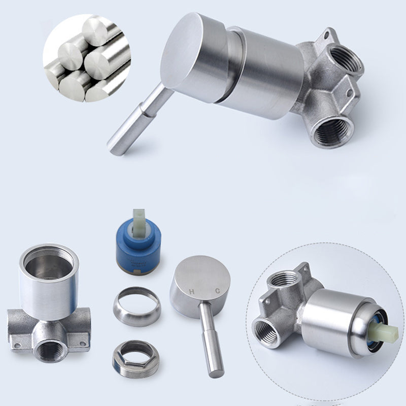 Lisslune | Stainless Steel Shower Combination Round Fixed Shower Head with Shower Arm