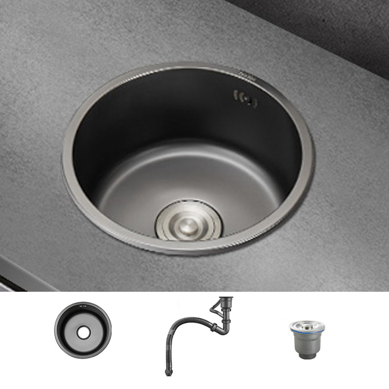 Lisslune | Kitchen Sink Round Single Bowl Color and Scratch Resistant Under-mounted Stainless Steel Kitchen Sink