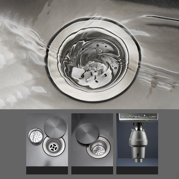 Lisslune | Kitchen Sink Round Single Bowl Color and Scratch Resistant Under-mounted Stainless Steel Kitchen Sink