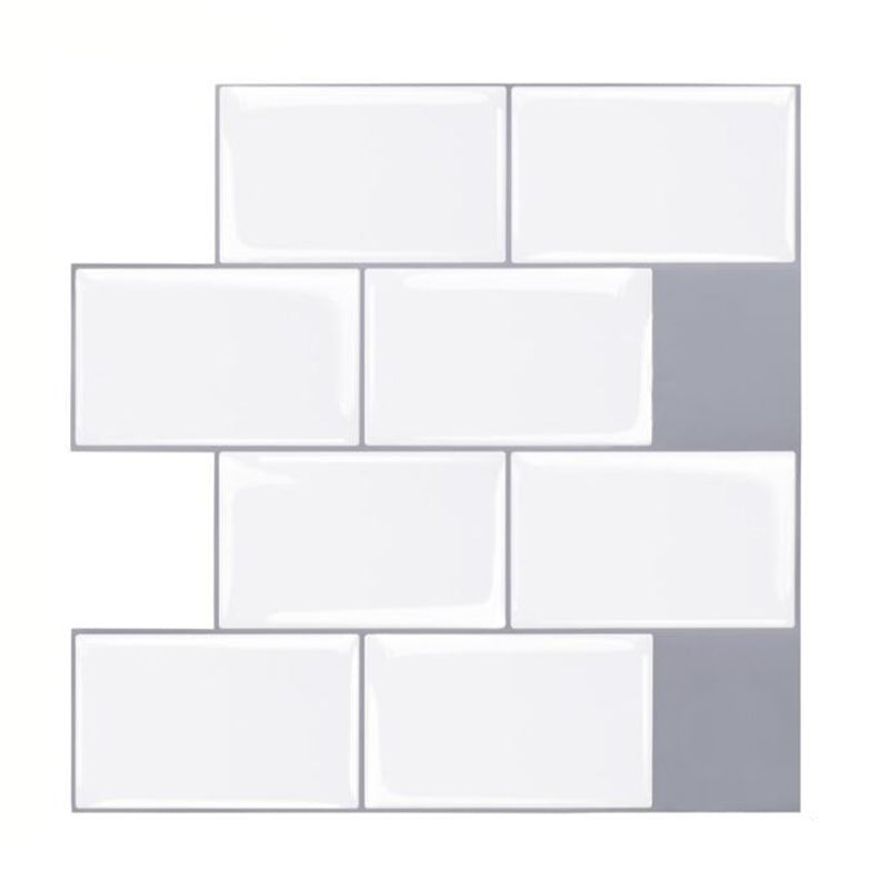 Lisslune | Plastic Peel and Stick Tiles Subway Tiles Wallpapers for Kitchen and Bathroom
