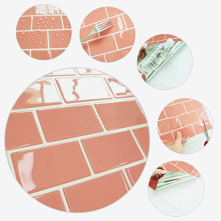 Lisslune | Plastic Peel and Stick Tiles Subway Tiles Wallpapers for Kitchen and Bathroom