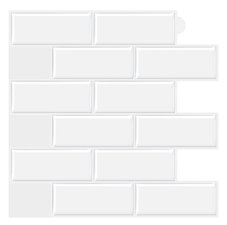 Lisslune | Plastic Peel and Stick Tiles Subway Tiles Wallpapers for Kitchen and Bathroom