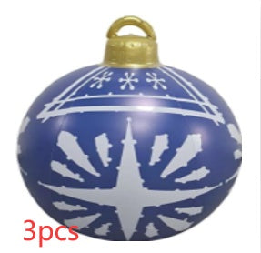 Lisslune | Inflatable Christmas Ball Outdoor Decoration 60cm – Weather Resistant PVC Christmas Decoration