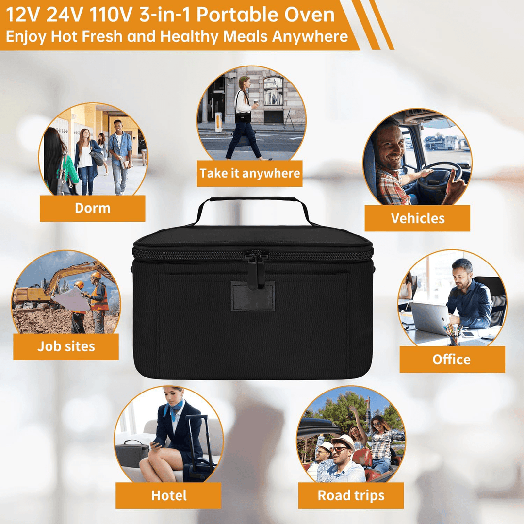 Lisslune | HeatGo Pro – Electric Portable Food Warmer Lunchbox with 3-in-1 Connection