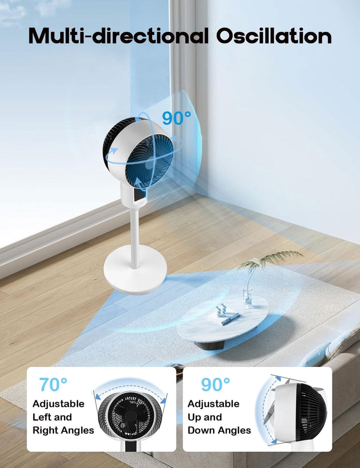 Lisslune | Adjustable Pedestal Fan with 3D Oscillation – Aerion