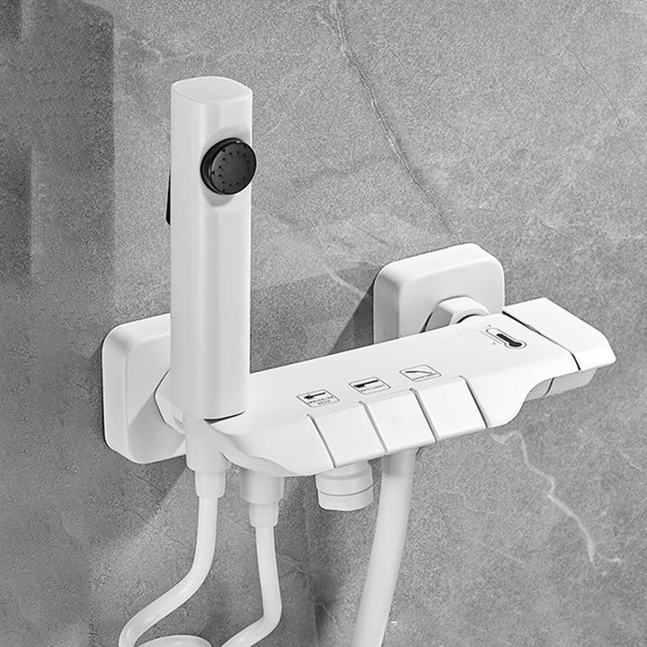 Lisslune | Wall-mounted shower system Gray Adjustable spray pattern Lever handle Shower hose Shower set
