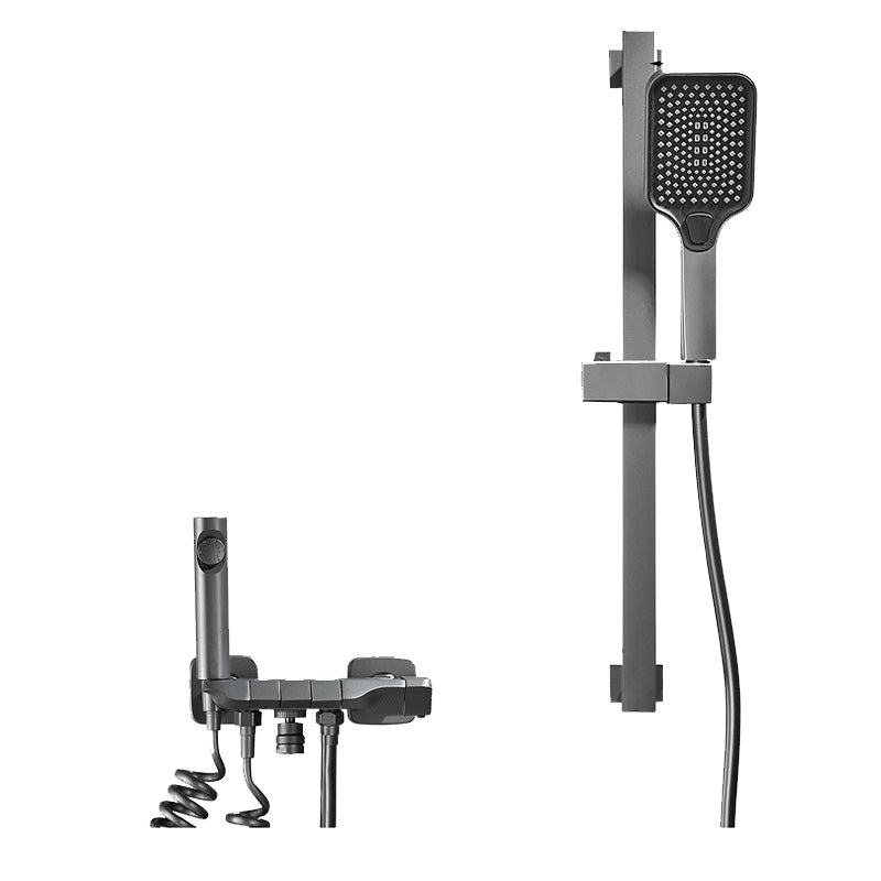 Lisslune | Wall-mounted shower system Gray Adjustable spray pattern Lever handle Shower hose Shower set