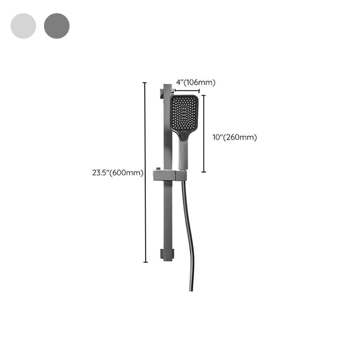 Lisslune | Wall-mounted shower system Gray Adjustable spray pattern Lever handle Shower hose Shower set