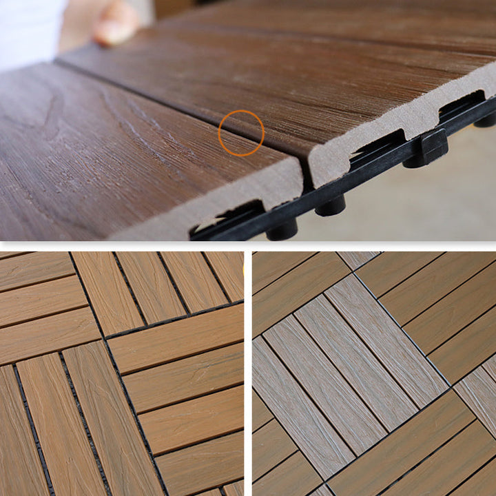 Lisslune | Square Click Parquet Tiles Composite Tiles Striped Pattern Tile Set