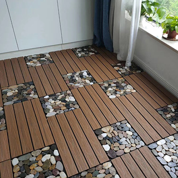 Lisslune | Modern Floor Tiles Outdoor Waterproof Rectangular Wood Decking