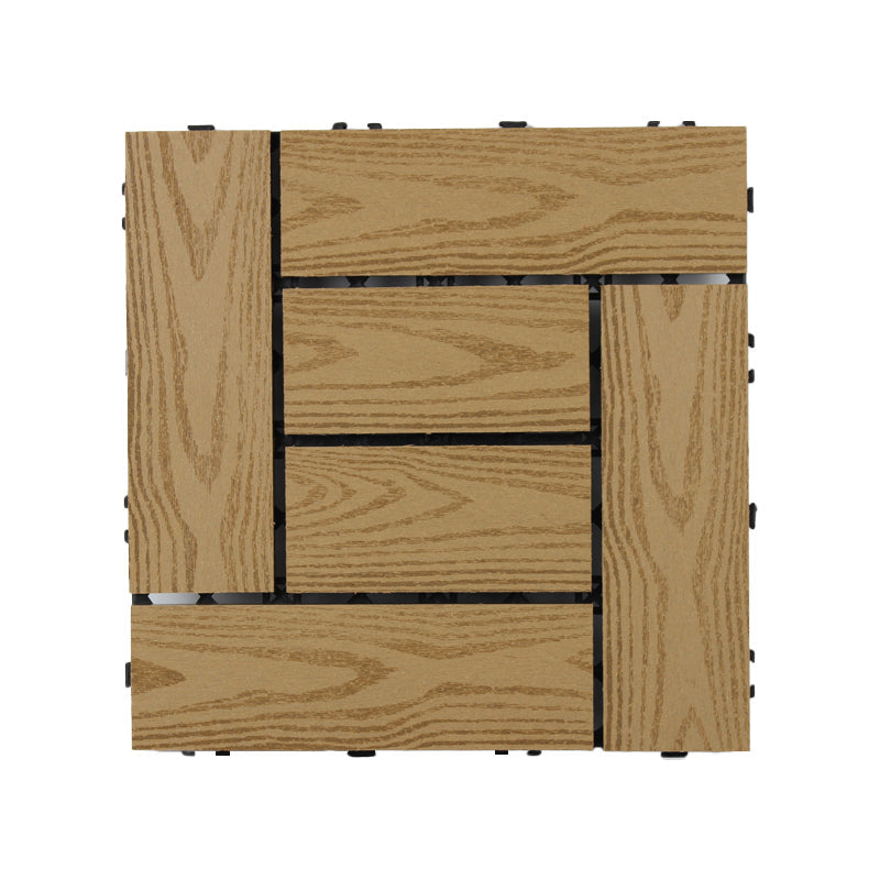 Lisslune | Square Click Patio Floor Tiles Stripe Pattern Tile Set Floorboard