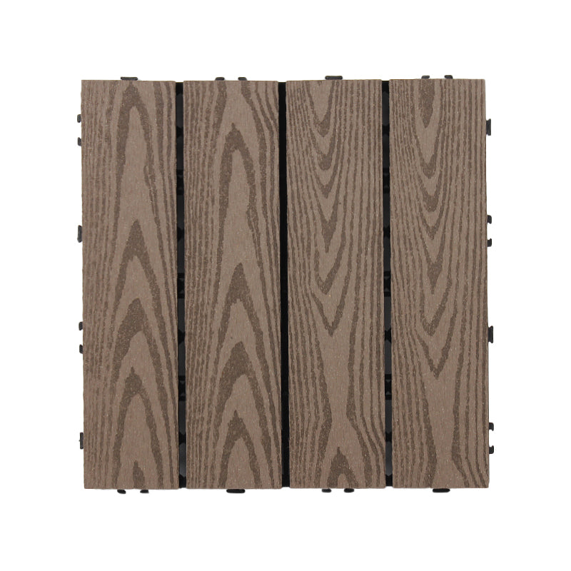 Lisslune | Square Click Patio Floor Tiles Stripe Pattern Tile Set Floorboard