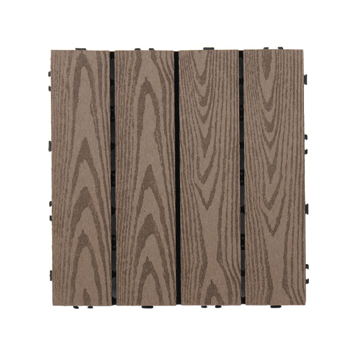 Lisslune | Square Click Patio Floor Tiles Stripe Pattern Tile Set Floorboard