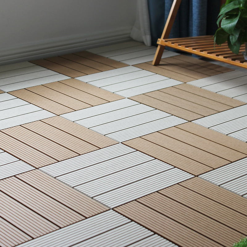Lisslune | Square Click Patio Floor Tiles Stripe Pattern Tile Set Floorboard