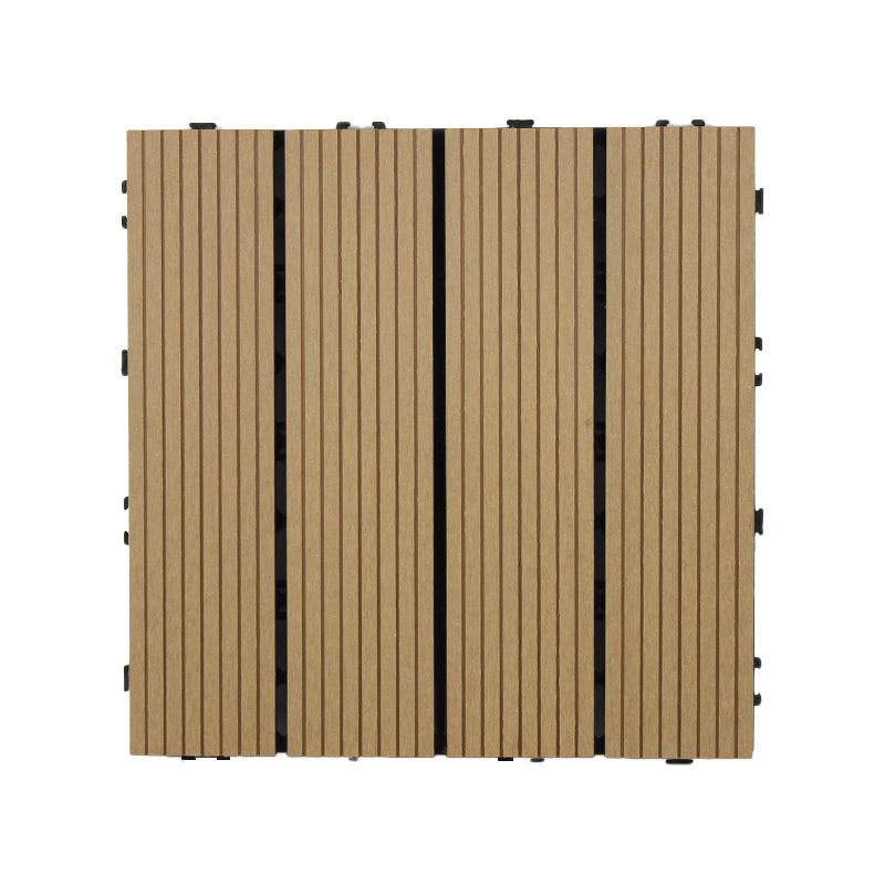 Lisslune | Square Click Patio Floor Tiles Stripe Pattern Tile Set Floorboard