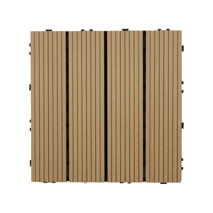 Lisslune | Square Click Patio Floor Tiles Stripe Pattern Tile Set Floorboard