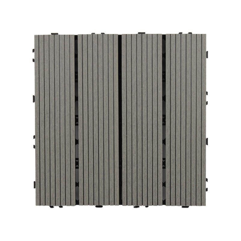 Lisslune | Square Click Patio Floor Tiles Stripe Pattern Tile Set Floorboard