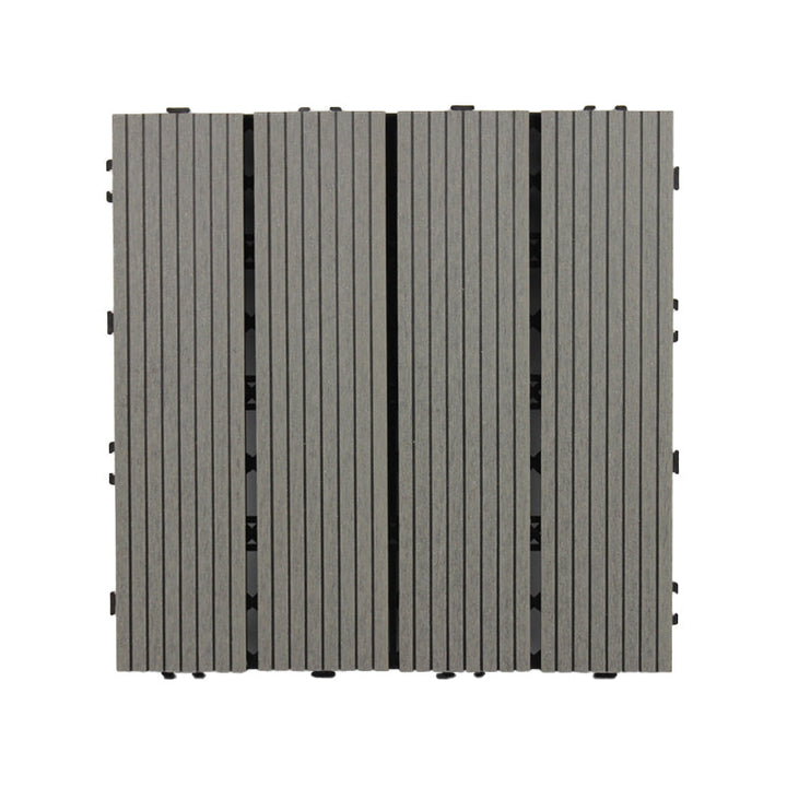 Lisslune | Square Click Patio Floor Tiles Stripe Pattern Tile Set Floorboard