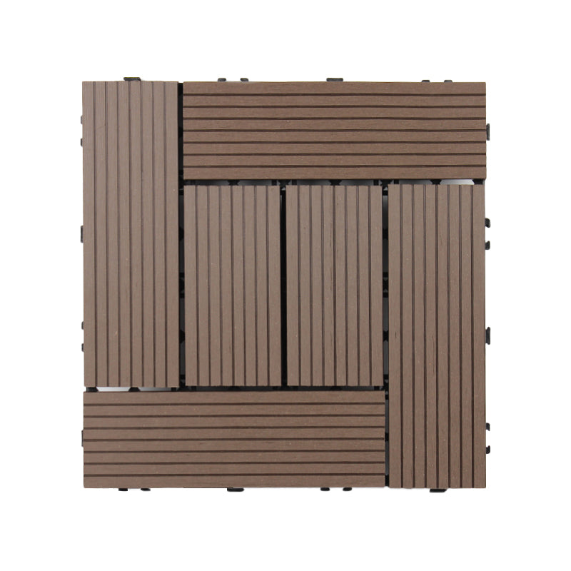 Lisslune | Square Click Patio Floor Tiles Stripe Pattern Tile Set Floorboard