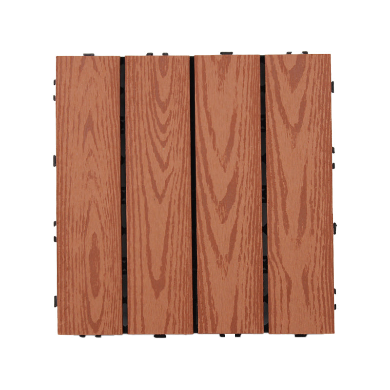 Lisslune | Square Click Patio Floor Tiles Stripe Pattern Tile Set Floorboard