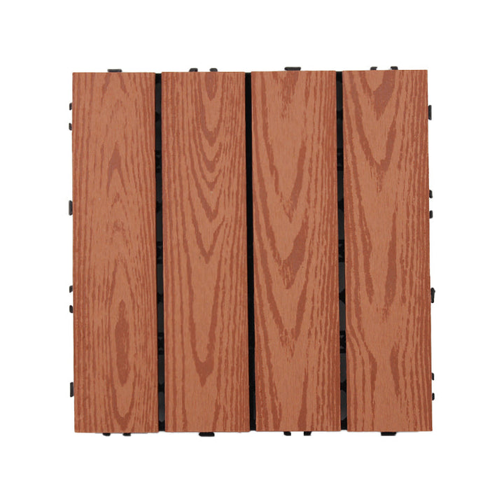 Lisslune | Square Click Patio Floor Tiles Stripe Pattern Tile Set Floorboard