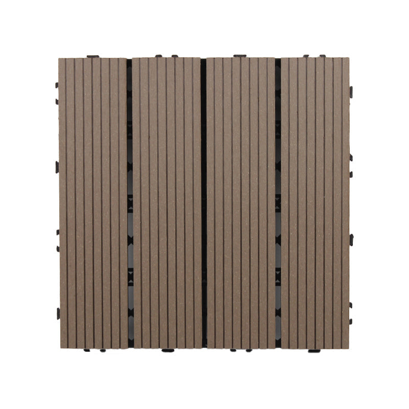 Lisslune | Square Click Patio Floor Tiles Stripe Pattern Tile Set Floorboard