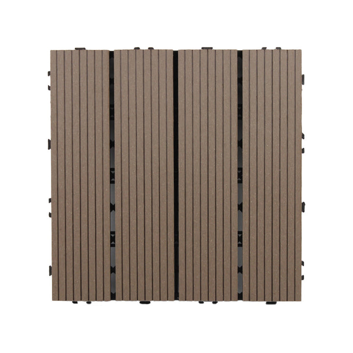 Lisslune | Square Click Patio Floor Tiles Stripe Pattern Tile Set Floorboard