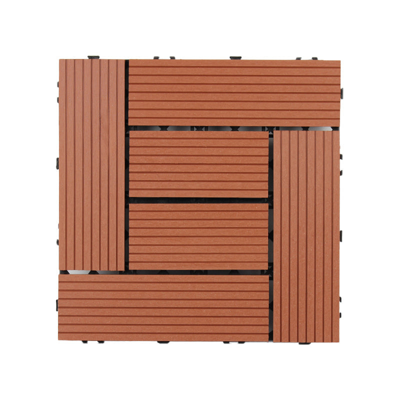 Lisslune | Square Click Patio Floor Tiles Stripe Pattern Tile Set Floorboard