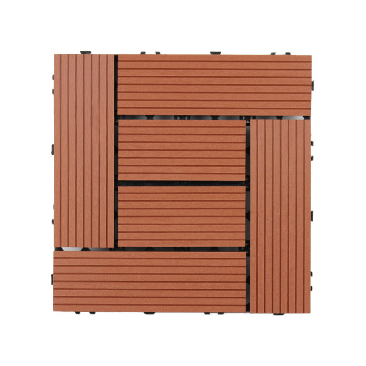 Lisslune | Square Click Patio Floor Tiles Stripe Pattern Tile Set Floorboard