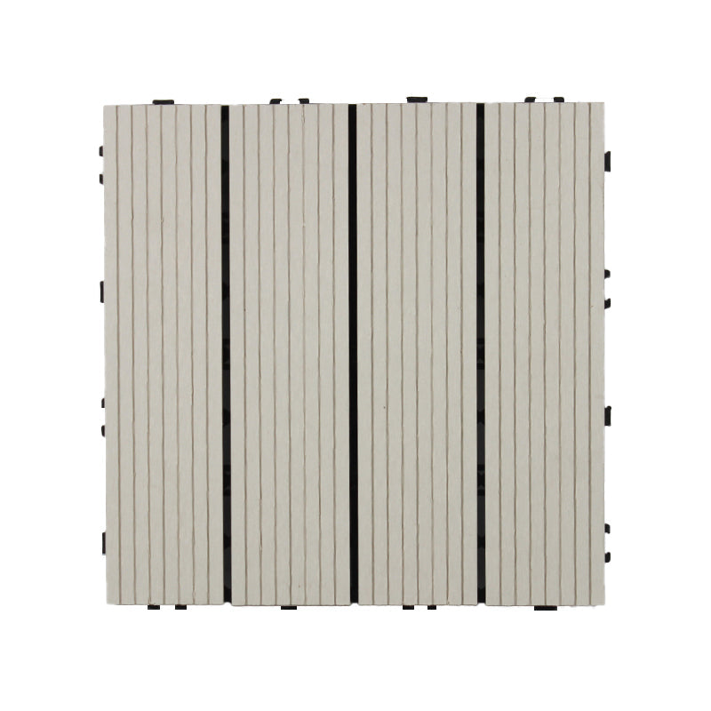 Lisslune | Square Click Patio Floor Tiles Stripe Pattern Tile Set Floorboard