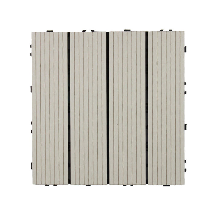 Lisslune | Square Click Patio Floor Tiles Stripe Pattern Tile Set Floorboard