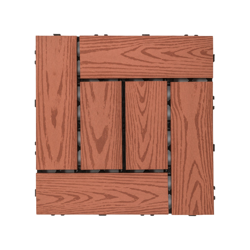 Lisslune | Square Click Patio Floor Tiles Stripe Pattern Tile Set Floorboard