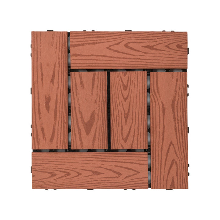 Lisslune | Square Click Patio Floor Tiles Stripe Pattern Tile Set Floorboard
