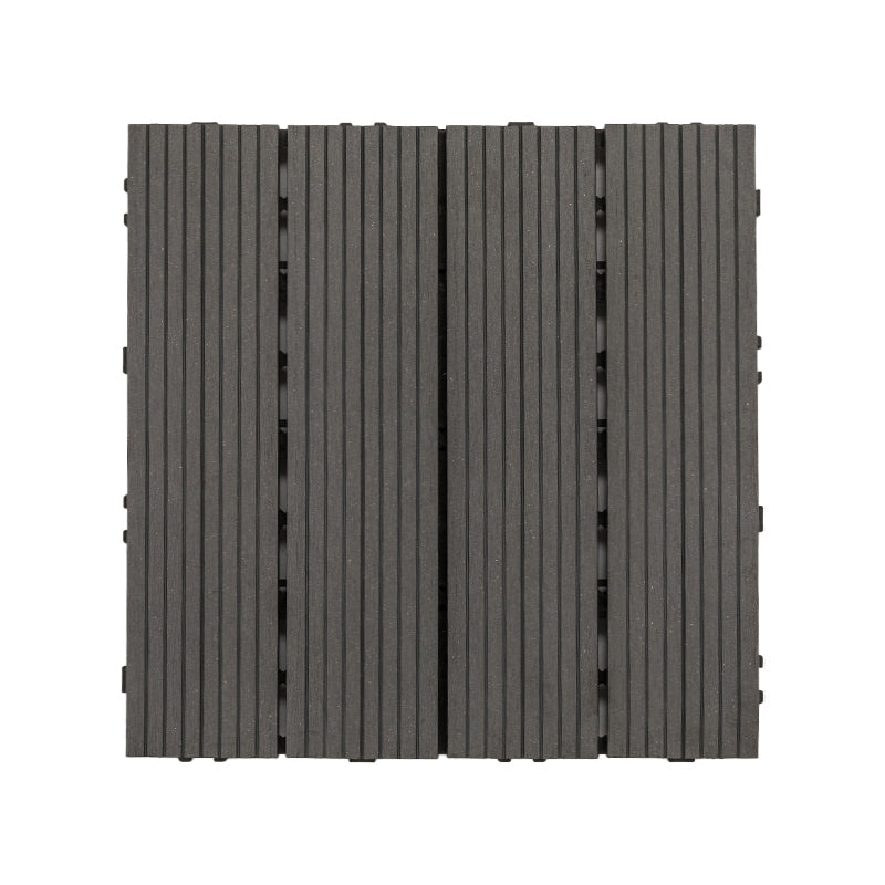 Lisslune | Square Click Patio Floor Tiles Stripe Pattern Tile Set Floorboard
