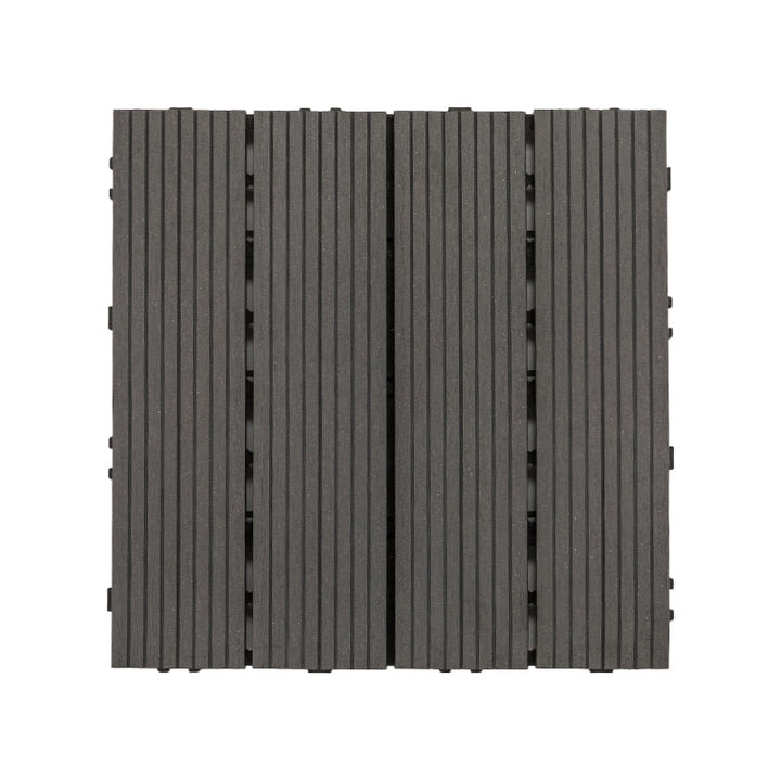 Lisslune | Square Click Patio Floor Tiles Stripe Pattern Tile Set Floorboard